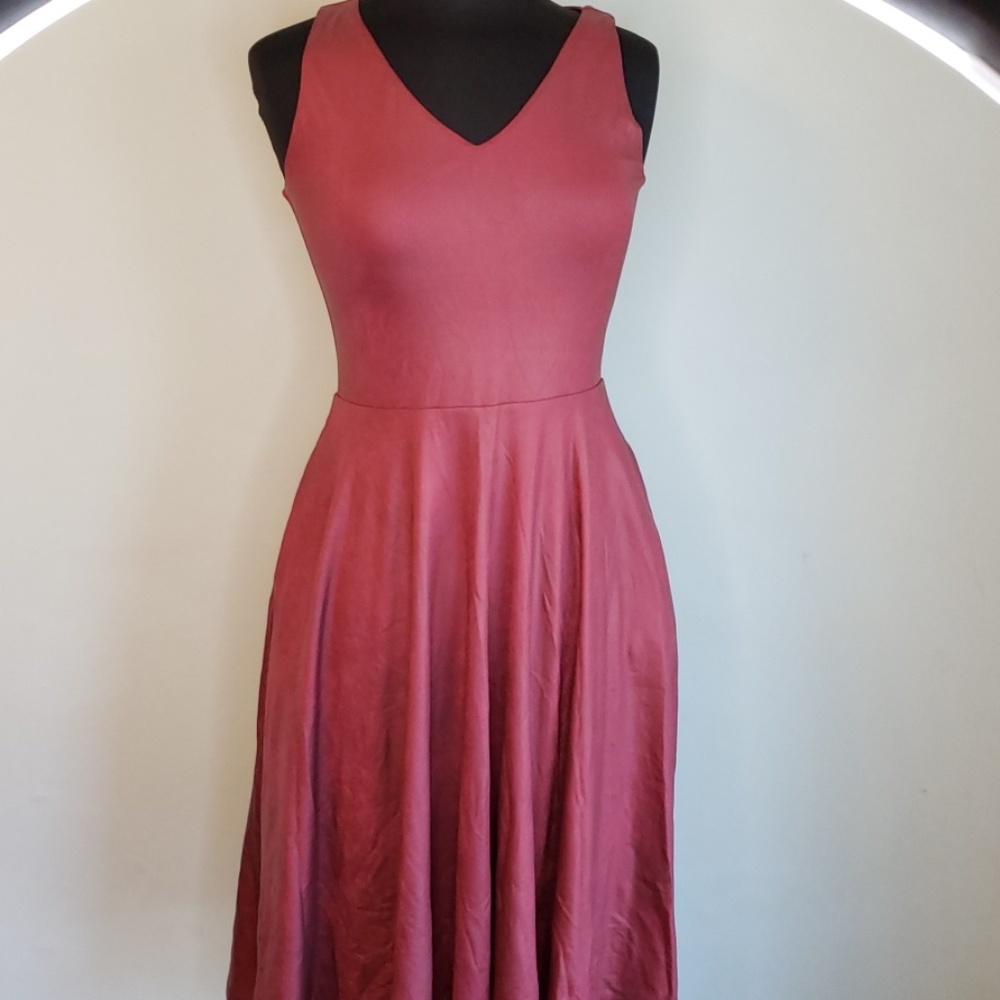 Fit & Flare Faux Leather dress